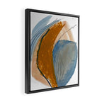 Gentle Breeze: a minimal, abstract mixed-media piece in blues and tans by Alyssa Hamilton Art Framed Canvas Print Gallery Image 2