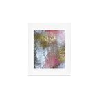 Golden Girl: a pretty abstract mixed media piece in pink, white, gold, and gray Art Print Gallery Image 1