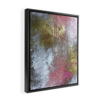 Golden Girl: a pretty abstract mixed media piece in pink, white, gold, and gray Framed Canvas Print Gallery Image 2