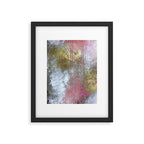 Golden Girl: a pretty abstract mixed media piece in pink, white, gold, and gray Framed Art Print Gallery Image 5