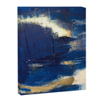 Halo [2]: a minimal, abstract mixed-media piece in blue and gold by Alyssa Hamilton Art Canvas Print Gallery Image 6