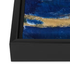 Halo [2]: a minimal, abstract mixed-media piece in blue and gold by Alyssa Hamilton Art Framed Canvas Print Gallery Image 3