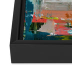 Imagine: A bright abstract painting in green, pink, and neon yellow by Alyssa Hamilton Art Framed Canvas Print Gallery Image 3