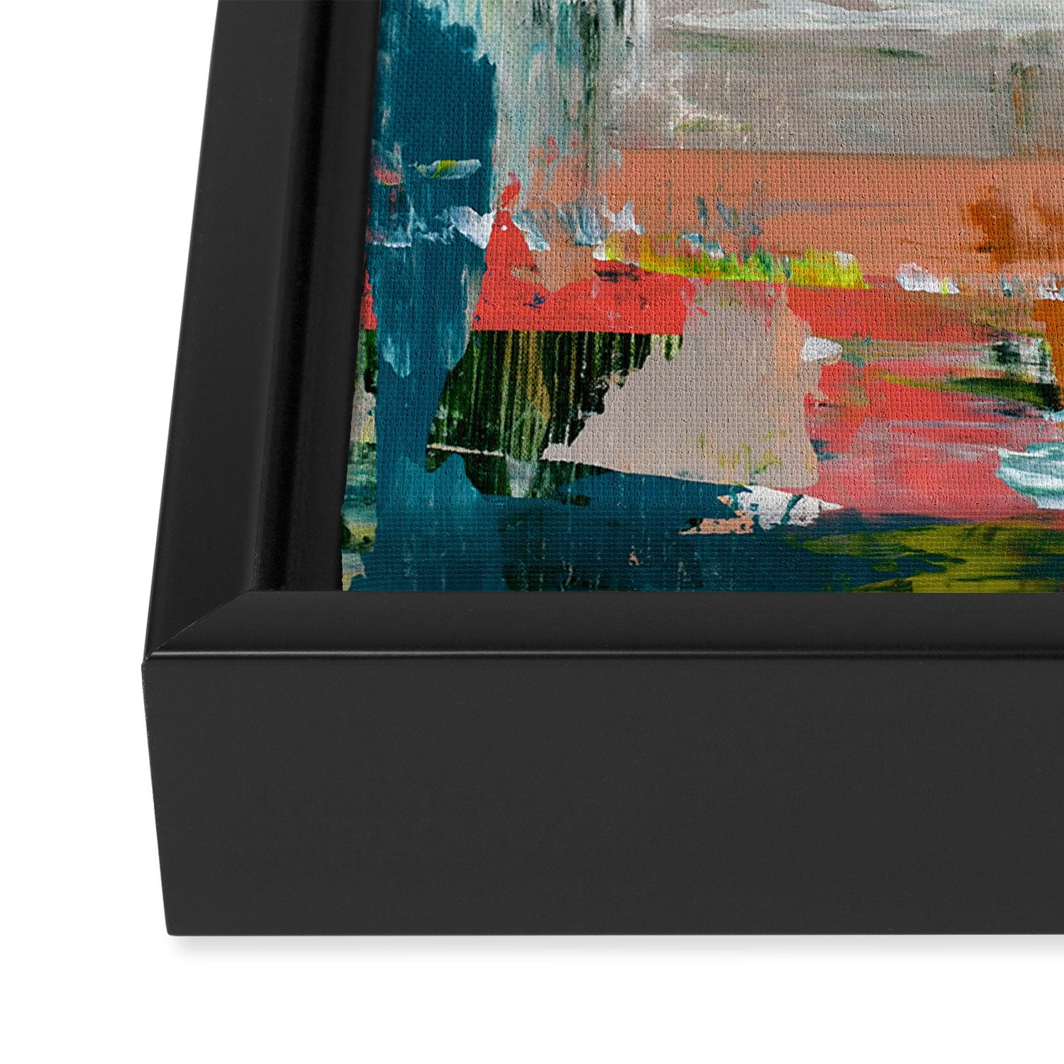Imagine: A bright abstract painting in green, pink, and neon yellow by Alyssa Hamilton Art Framed Canvas Print Gallery Image 3