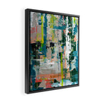 Imagine: A bright abstract painting in green, pink, and neon yellow by Alyssa Hamilton Art Framed Canvas Print Gallery Image 2