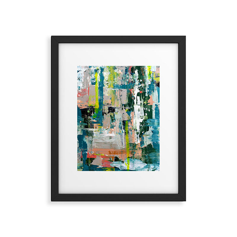 Imagine: A bright abstract painting in green, pink, and neon yellow by Alyssa Hamilton Art Framed Art Print Gallery Image 5