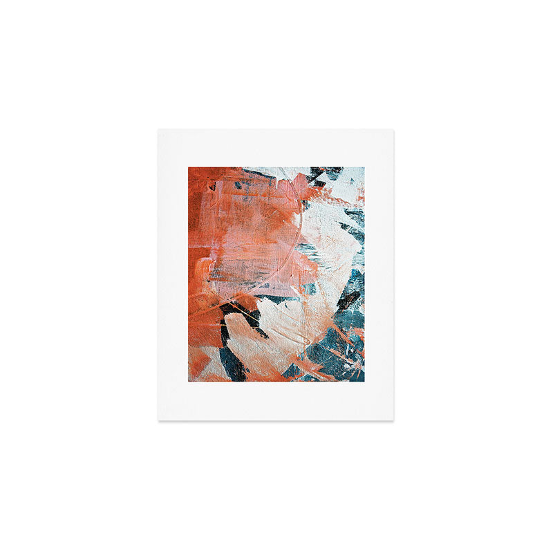 Interrupt [2]: a pretty minimal abstract acrylic piece in pink white and blue by Alyssa Hamilton Art Art Print Gallery Image 1
