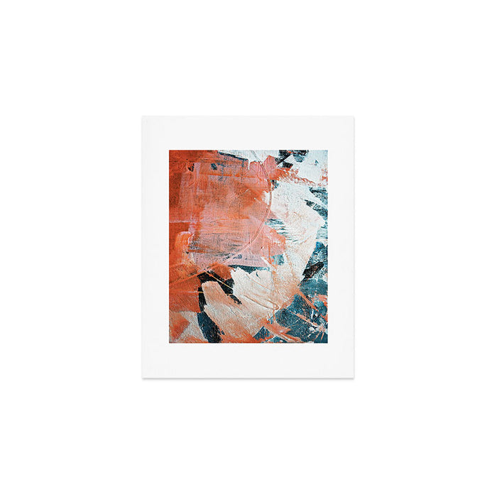 Interrupt [2]: a pretty minimal abstract acrylic piece in pink white and blue by Alyssa Hamilton Art Art Print Gallery Image 1