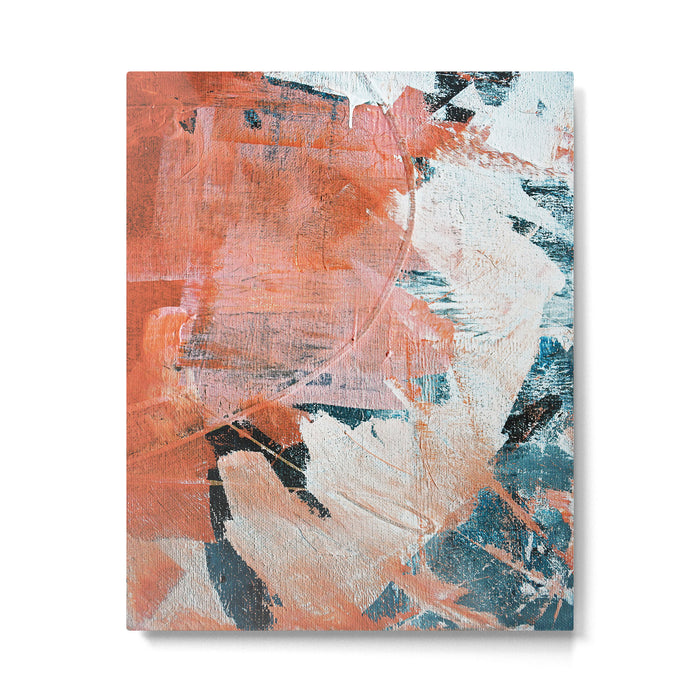 Interrupt [2]: a pretty minimal abstract acrylic piece in pink white and blue by Alyssa Hamilton Art Metal Print Gallery Image 1