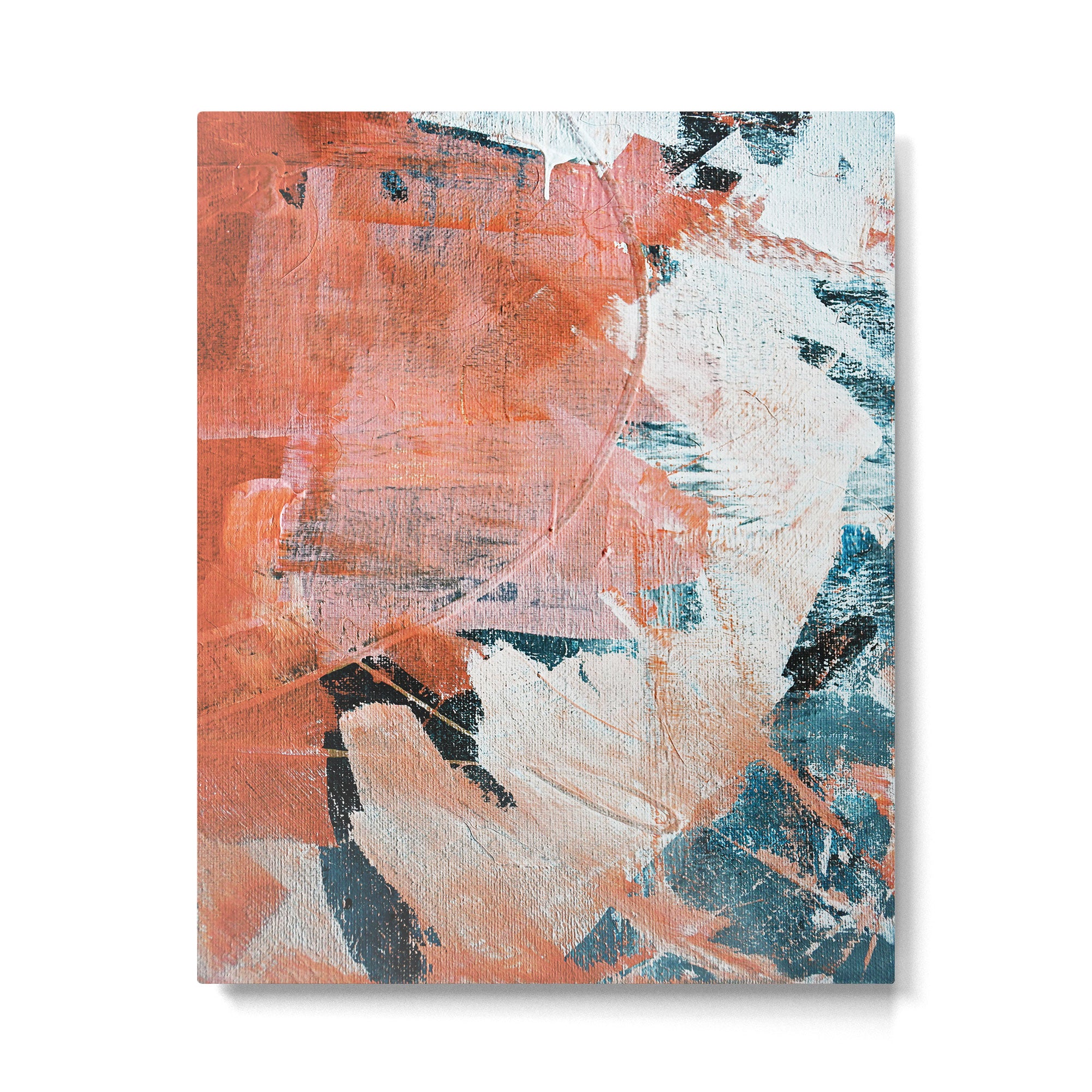 Interrupt [2]: a pretty minimal abstract acrylic piece in pink white and blue by Alyssa Hamilton Art Metal Print Gallery Image 4