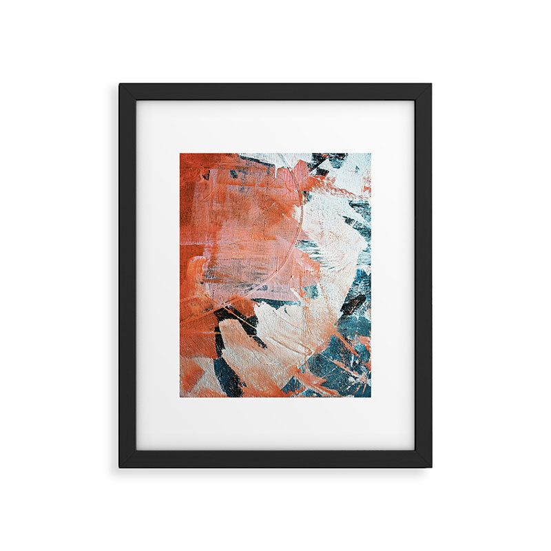 Interrupt [2]: a pretty minimal abstract acrylic piece in pink white and blue by Alyssa Hamilton Art Framed Art Print Gallery Image 5