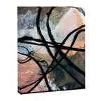 It comes and goes [2] - a black and white abstract mixed media piece with pink details Canvas Print Gallery Image 6