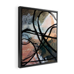 It comes and goes [2] - a black and white abstract mixed media piece with pink details Framed Canvas Print Gallery Image 2