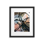 It comes and goes [2] - a black and white abstract mixed media piece with pink details Framed Art Print Gallery Image 5