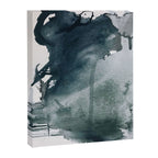 Lakeside: a minimal, abstract, watercolor and ink piece in shades of blue and green Canvas Print Gallery Image 6
