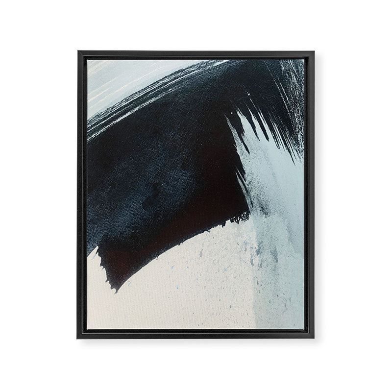 Like A Gentle Hurricane [2]: a minimal, abstract piece in blues and white by Alyssa Hamilton Art Framed Canvas Print Gallery Image 6