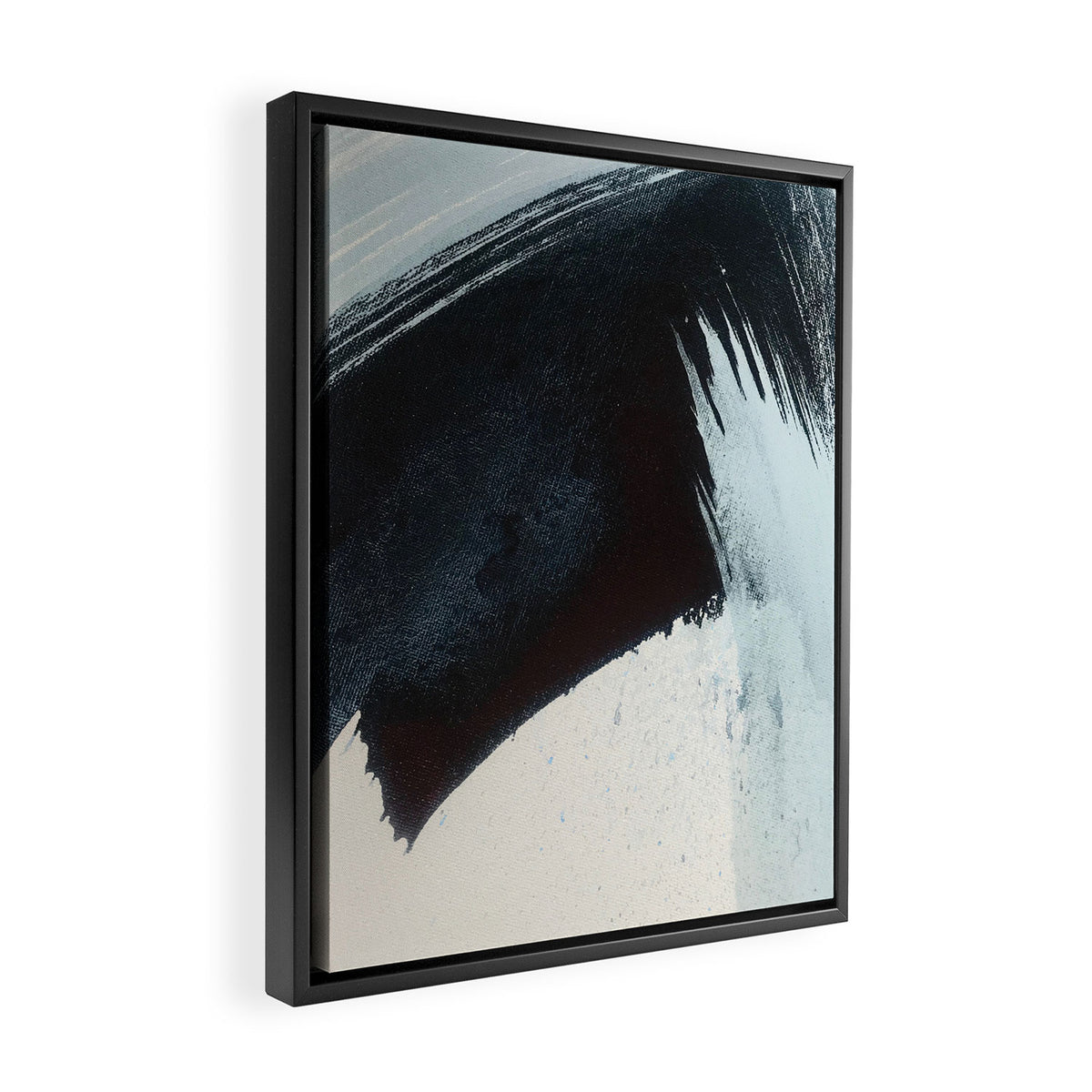 Like A Gentle Hurricane [2]: a minimal, abstract piece in blues and white by Alyssa Hamilton Art Framed Canvas Print Gallery Image 2