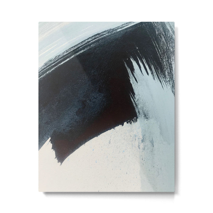 Like A Gentle Hurricane [2]: a minimal, abstract piece in blues and white by Alyssa Hamilton Art Metal Print Gallery Image 1