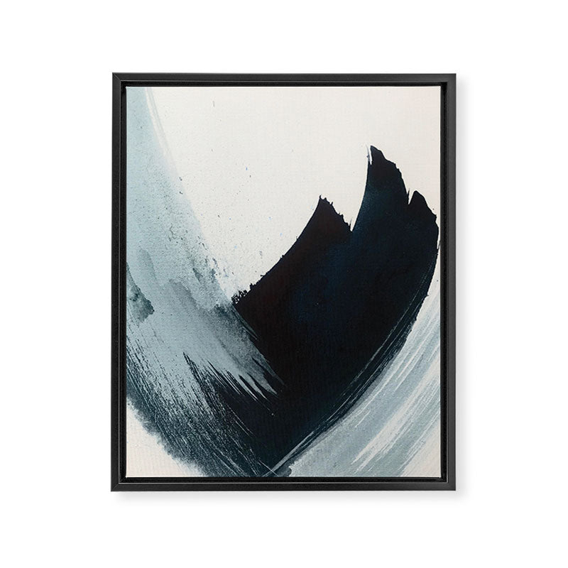 Like A Gentle Hurricane: a minimal, abstract piece in blues and white by Alyssa Hamilton Art Framed Canvas Print Gallery Image 6