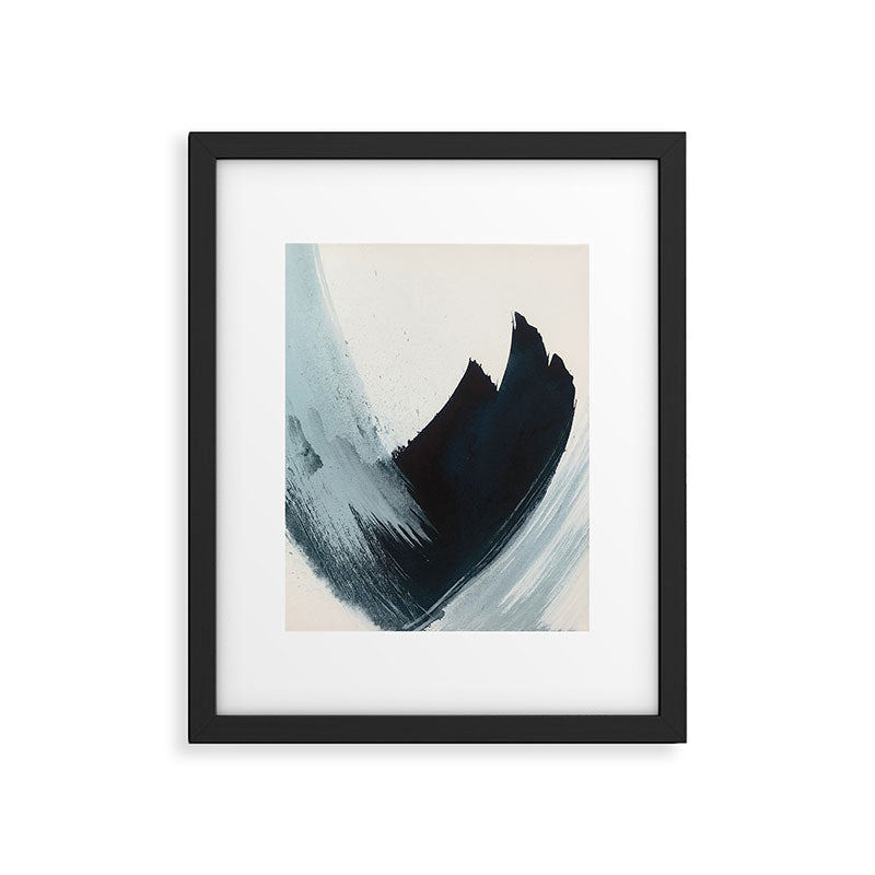 Like A Gentle Hurricane: a minimal, abstract piece in blues and white by Alyssa Hamilton Art Framed Art Print Gallery Image 5