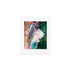 Meditate [2]: a vibrant, colorful abstract piece in bright green, teal, pink, orange, and white Art Print Gallery Image 1