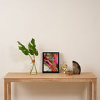 Motivation [3] : a colorful, vibrant abstract piece in pink red, gold, black and white Framed Canvas Print Gallery Image 4