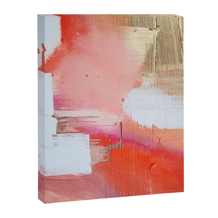 Moving Mountains: a minimal, abstract piece in reds and gold by Alyssa Hamilton Art Canvas Print Gallery Image 1