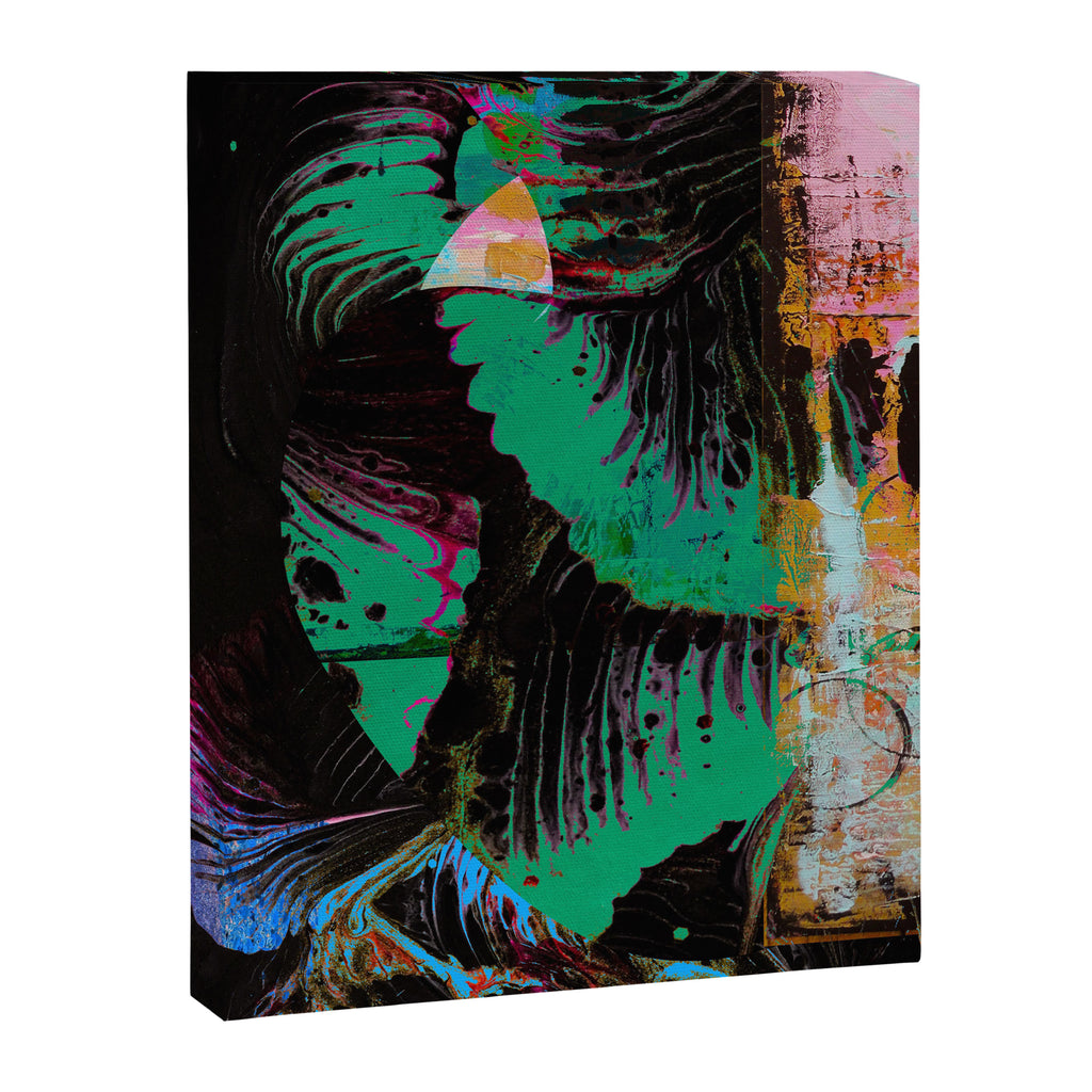 Night Vision: A vibrant neon painting with black background by Alyssa Hamilton Art Canvas Print Gallery Image 6