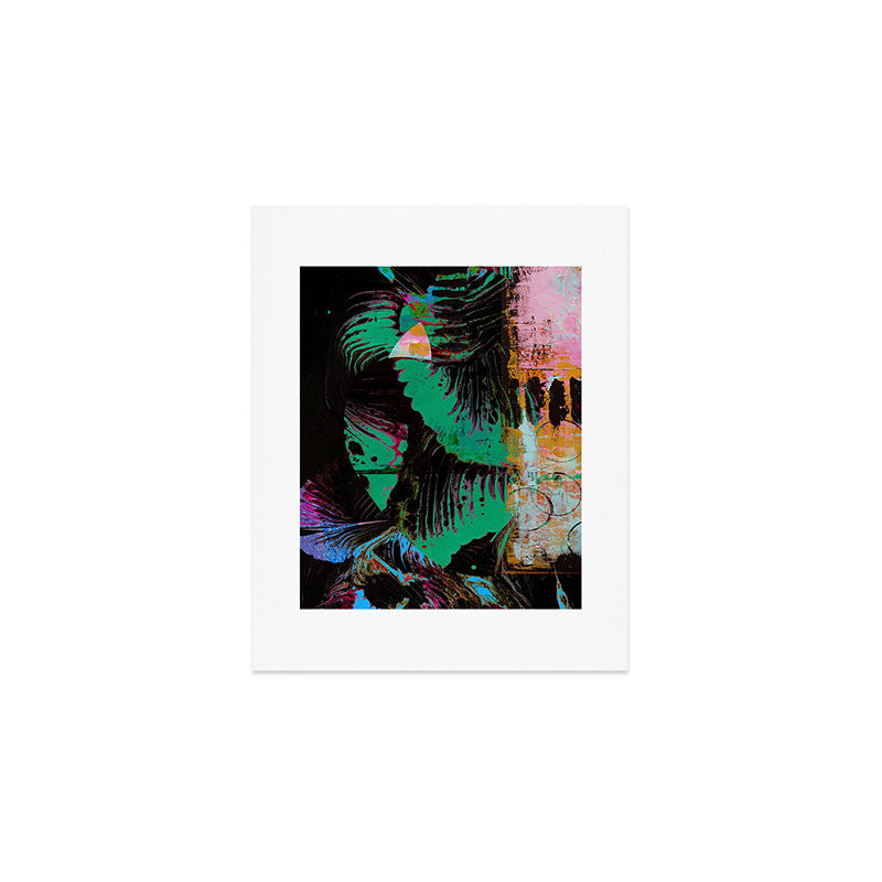 Night Vision: A vibrant neon painting with black background by Alyssa Hamilton Art Art Print Gallery Image 1