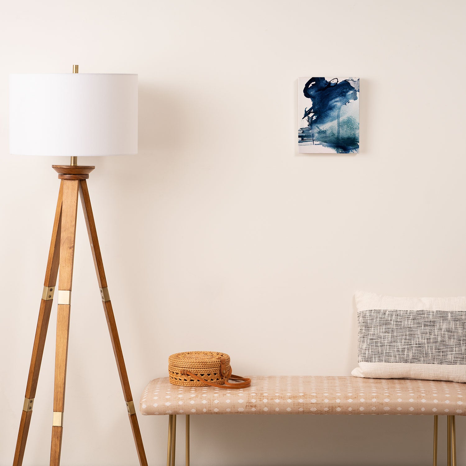 Pacific Grove: a pretty minimal abstract piece in blue by Alyssa Hamilton Art Canvas Print Gallery Image 2