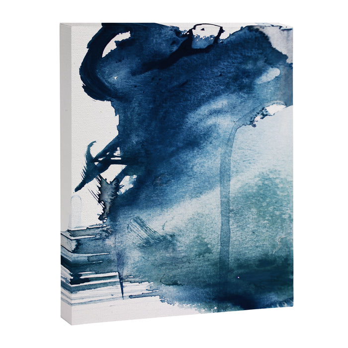 Pacific Grove: a pretty minimal abstract piece in blue by Alyssa Hamilton Art Canvas Print Gallery Image 1