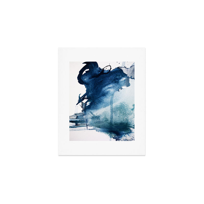 Pacific Grove: a pretty minimal abstract piece in blue by Alyssa Hamilton Art Art Print Gallery Image 1