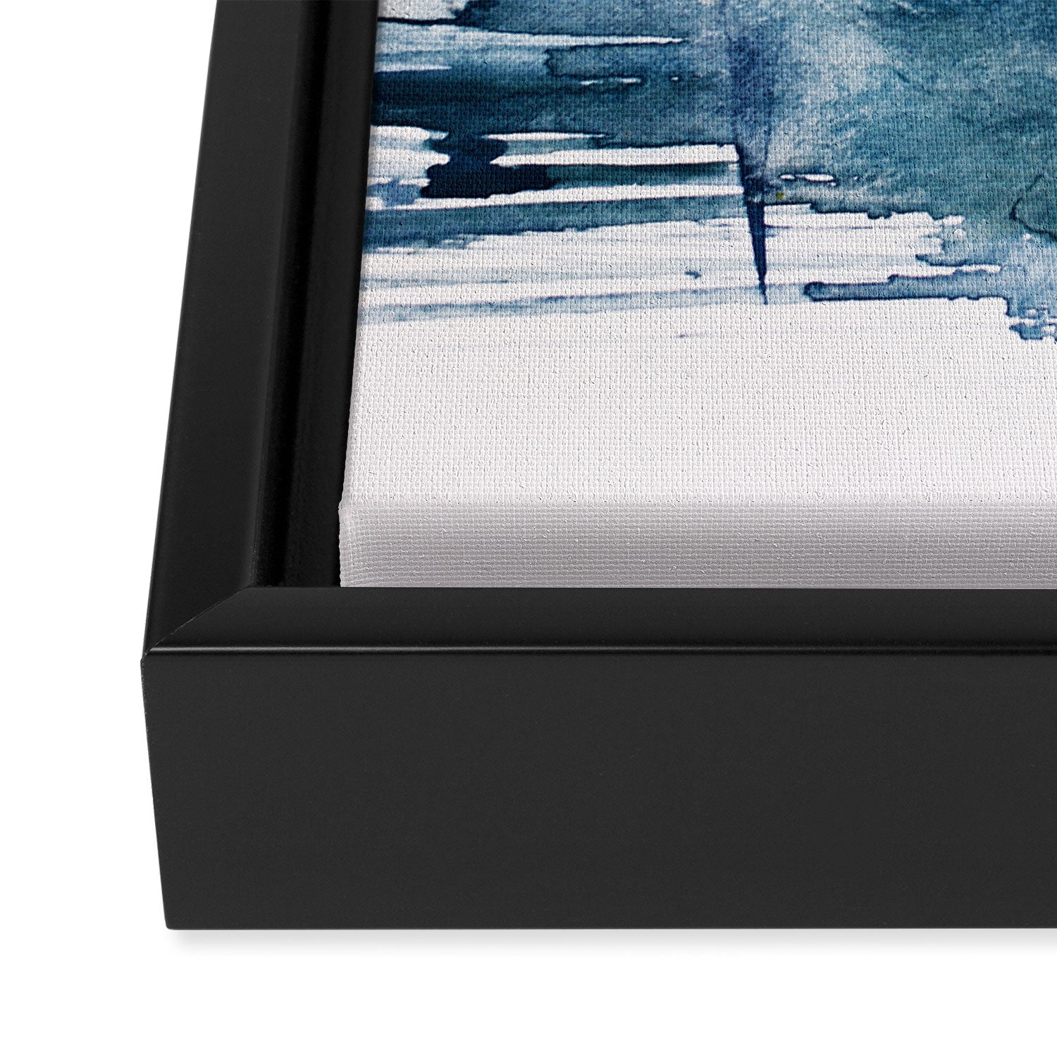 Pacific Grove: a pretty minimal abstract piece in blue by Alyssa Hamilton Art Framed Canvas Print Gallery Image 3