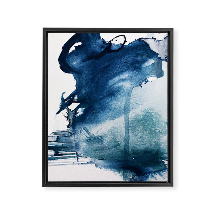 Pacific Grove: a pretty minimal abstract piece in blue by Alyssa Hamilton Art Framed Canvas Print Gallery Image 1