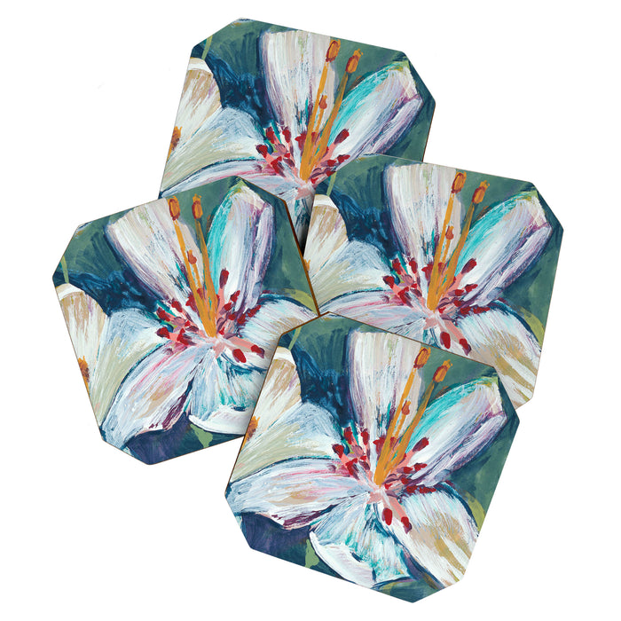 Painted Lily: an abstract floral design by Alyssa Hamilton Art Coaster Gallery Image 1