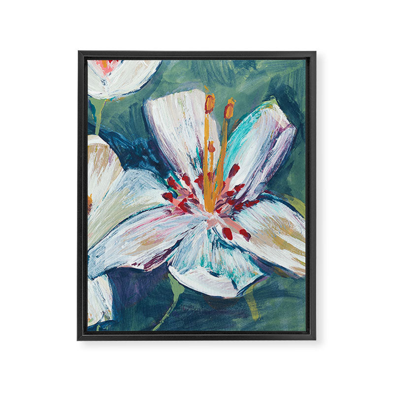 Painted Lily: an abstract floral design by Alyssa Hamilton Art Framed Canvas Print Gallery Image 6