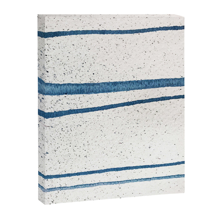 Parallel Universe [horizontal]: a pretty, minimal, abstract piece in lines of vibrant blue and white Canvas Print Gallery Image 1