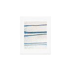Parallel Universe [horizontal]: a pretty, minimal, abstract piece in lines of vibrant blue and white Art Print Gallery Image 1