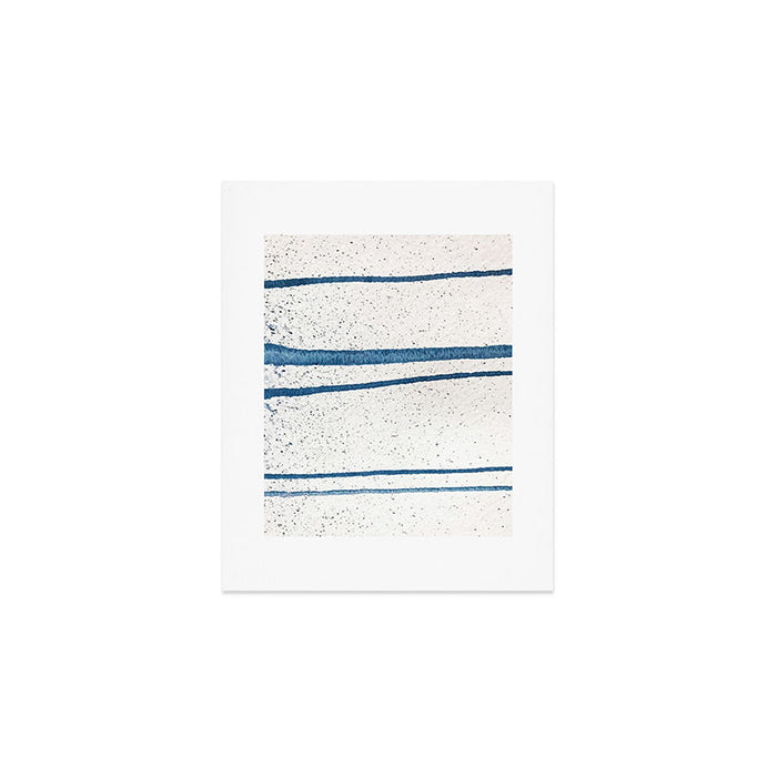 Parallel Universe [horizontal]: a pretty, minimal, abstract piece in lines of vibrant blue and white Art Print Gallery Image 1