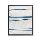 Parallel Universe [horizontal]: a pretty, minimal, abstract piece in lines of vibrant blue and white Framed Canvas Print Gallery Image 6