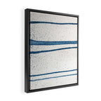 Parallel Universe [horizontal]: a pretty, minimal, abstract piece in lines of vibrant blue and white Framed Canvas Print Gallery Image 2