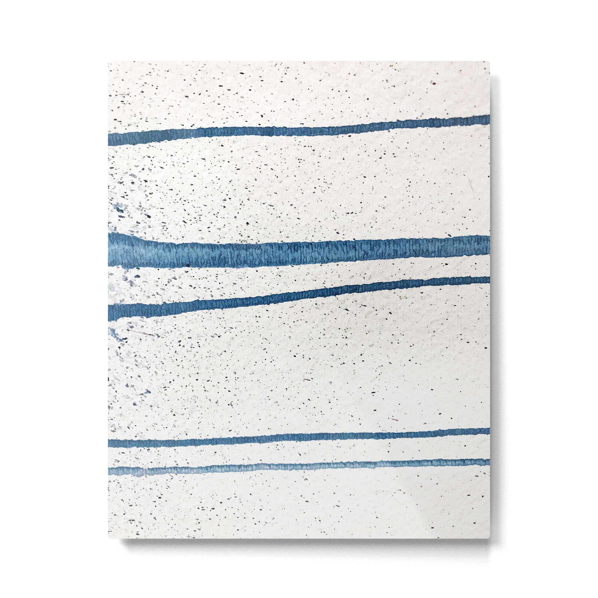 Parallel Universe [horizontal]: a pretty, minimal, abstract piece in lines of vibrant blue and white Metal Print Gallery Image 4