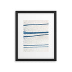 Parallel Universe [horizontal]: a pretty, minimal, abstract piece in lines of vibrant blue and white Framed Art Print Gallery Image 5