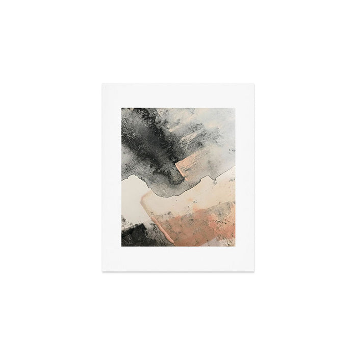 Peace and Quiet [2]: a pretty, minimal abstract piece in gray and peach by Alyssa Hamilton Art Art Print Gallery Image 1