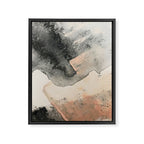 Peace and Quiet [2]: a pretty, minimal abstract piece in gray and peach by Alyssa Hamilton Art Framed Canvas Print Gallery Image 6