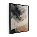 Peace and Quiet [2]: a pretty, minimal abstract piece in gray and peach by Alyssa Hamilton Art Framed Canvas Print Gallery Image 2