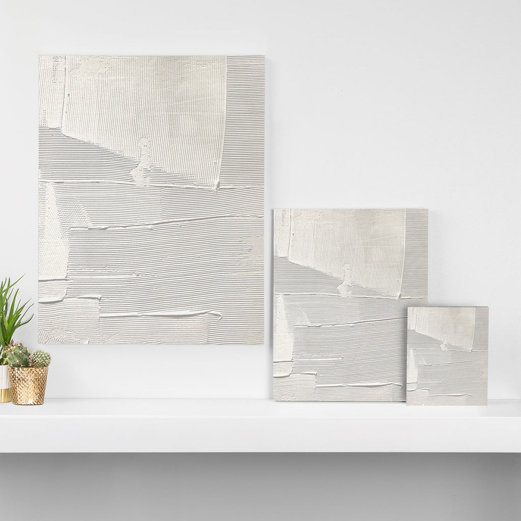 Relief [1]: an abstract, textured piece in white by Alyssa Hamilton Art Canvas Print Gallery Image 3