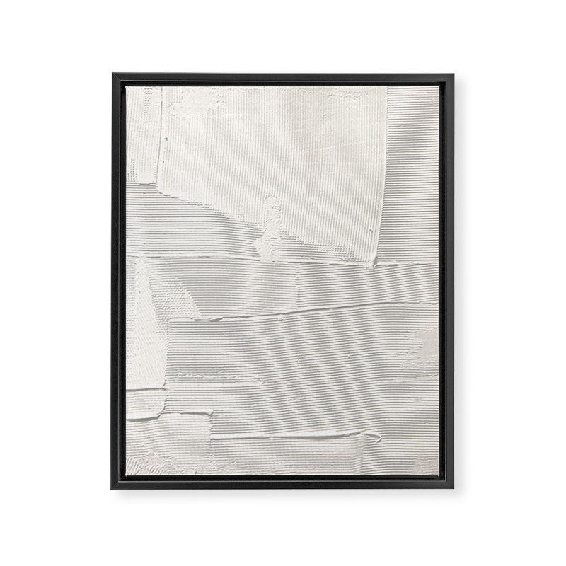 Relief [1]: an abstract, textured piece in white by Alyssa Hamilton Art Framed Canvas Print Gallery Image 6