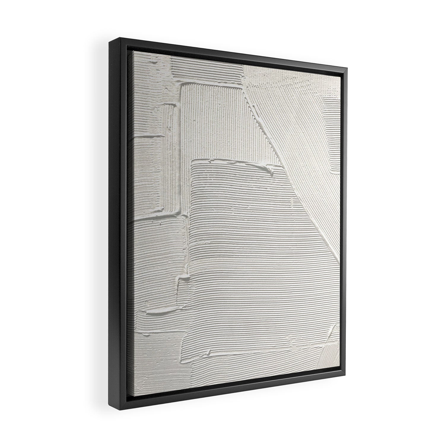 Relief [2]: an abstract, textured piece in white by Alyssa Hamilton Art Framed Canvas Print Gallery Image 2