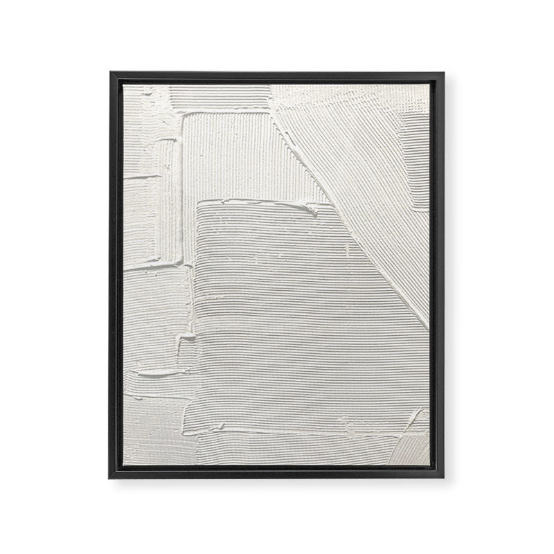 Relief [2]: an abstract, textured piece in white by Alyssa Hamilton Art Framed Canvas Print Gallery Image 6